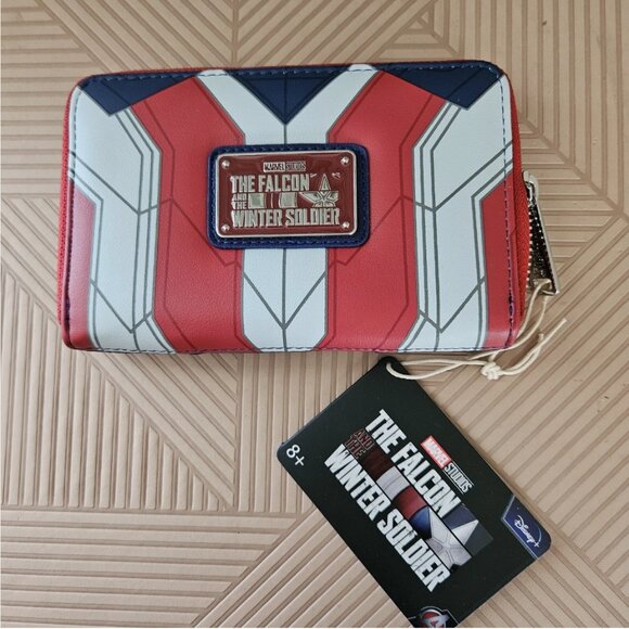Loungefly Wallet Marvel Avengers Falcon & Winter Soldier Disney Zip Around - Picture 3 of 15